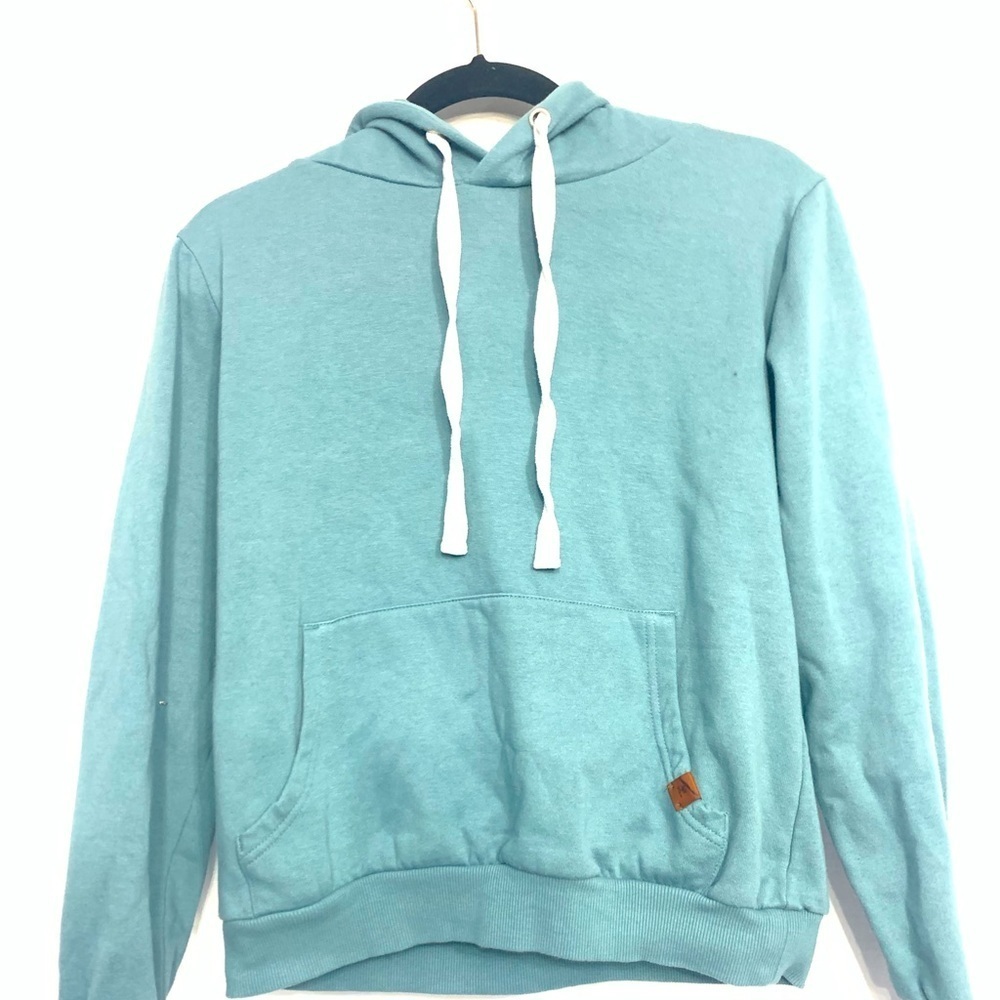 Doublju Blue Drawstring Hoodie With Pockets Size L